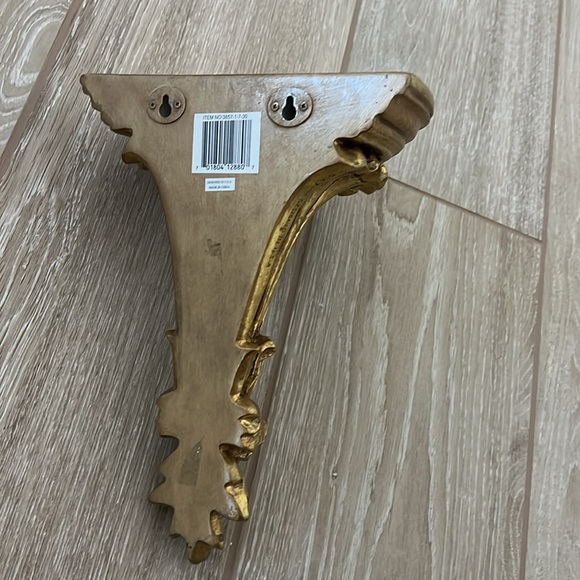 NEW Gorgeous Wood Ornate Gold Wall Sconce Shelf | 13”H x 8”W x 6”D - Picture 2 of 5